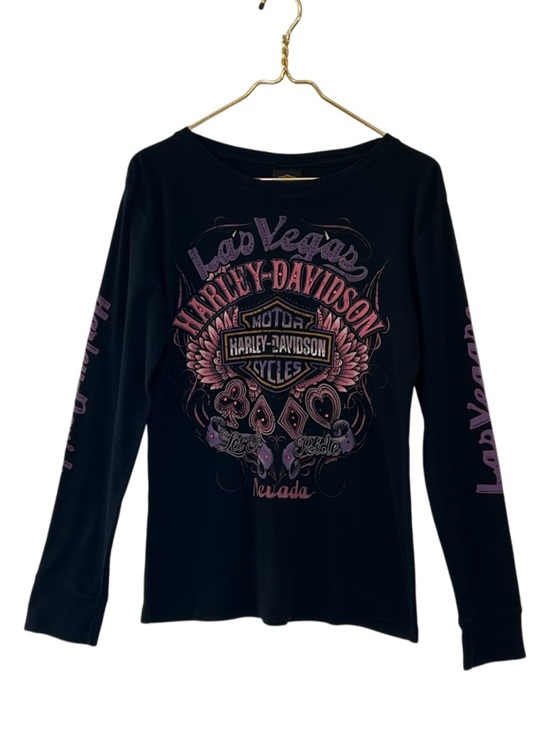 Harley-Davidson Tops - Harley-Davidson Las Vegas Nevada Let It Ride Rhinestone Graphic Long Sleeve Tee